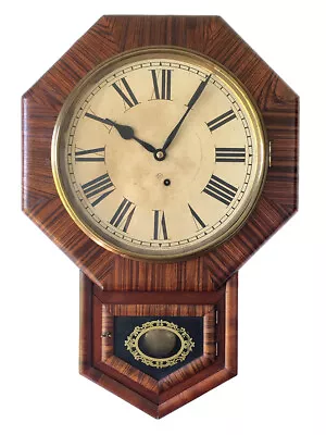 ANTIQUE ANSONIA 8 DAY AMERICAN SCHOOL / RAILWAY DROP WALL CLOCK No.12 MOVEMENT  • $389