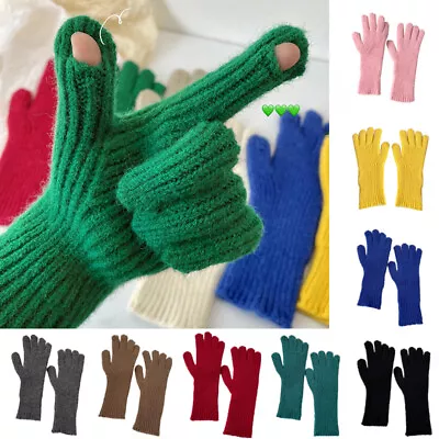 Couple Winter Knitted Gloves Touchscreen Warm Thermal Windproof Mittens Gloves • £6.49