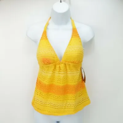 Hobie Crochet Yellow Tankini Bikini Top Size M • $15.99