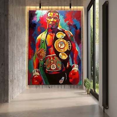 Mike Tyson  Abstract Art Canvas Painting Canvas Wall Art Home Decor Poster Print • £6.91