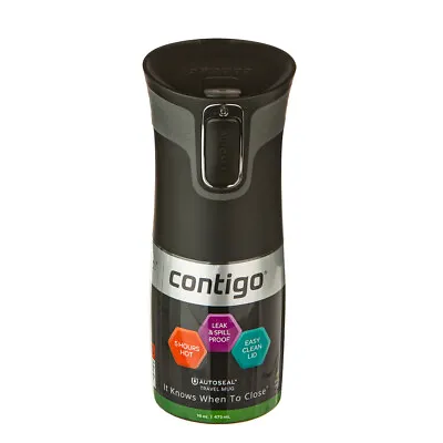 Contigo Thermos Autoseal Stainless Steel Insulated Flask Coffee Travel Mug 473ML • $42.99