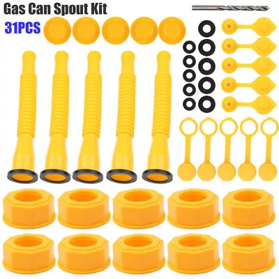 31pcs Gas Can Spout Kit Nozzle Vent Replacement Plastic Gas Cans Old Style Cap • $12.99