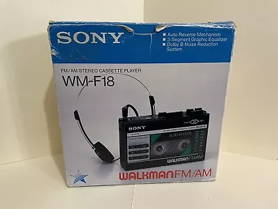 Vintage Sony WM-F18 Walkman Cassette Player AM/FM -Tested Works Excellent Condit • $200