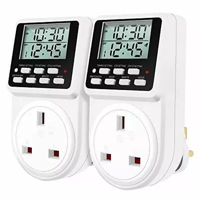 £26.40 • Buy 24 Hour Digital Electric Timer Plug Socket With Countdown And On Off Repeat Cyc