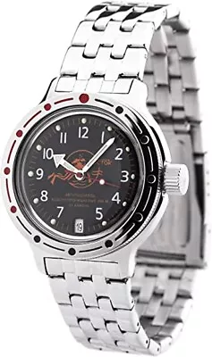 New Mens Automatic Watch Vostok Amphibian 420380 Blаck Dial SCUBA DUDE  (20 ATM) • $119.90