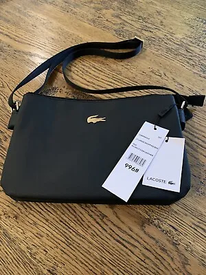 Lacoste Campanula Black Pvc Shoulder Bag New • $55