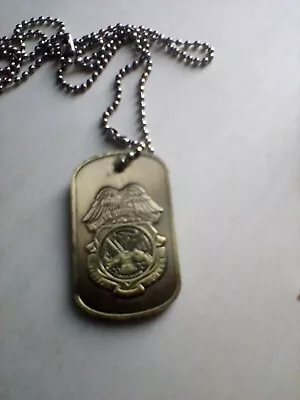 Brass US Army MP Badge Dog Tag W/chain***preowned • $15.99