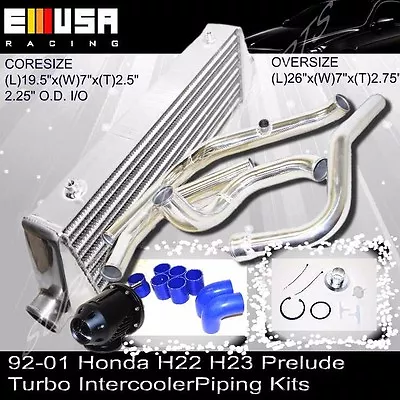 Intercooler & Intercooler Piping Kits& BOV FOR92-01 Honda Prelude H22 H23 Turbo  • $259.99