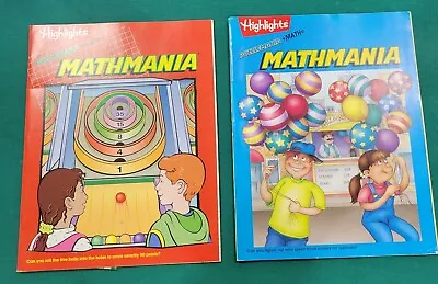 Lot Of 2 Highlights Mathmania Books With Reward Chart & Stickers 2009 NEW • $5