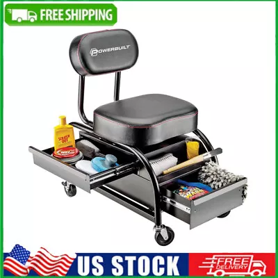 Car Detailers Mechanics Roller Seat Heavy Duty Garage Stool W/ Storage Drawers • $252.25