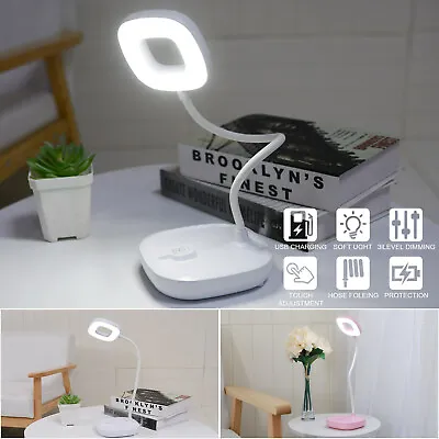 £6.29 • Buy LED Dimmable Reading Desk Lamp Flexible Touch Bedside Table Study Night Light
