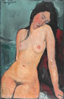 Amedeo Modigliani Oil On Canvas Signed And Stamped Hand Carved • $300