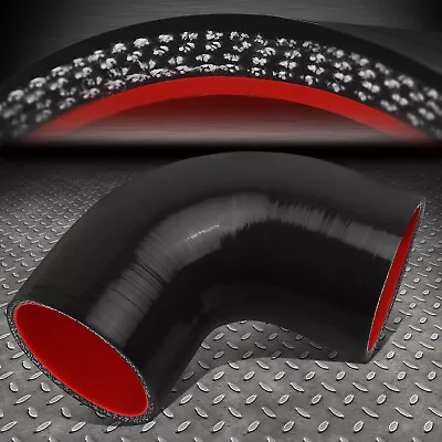 2.5  90-degree Elbow Coupler 3-ply Black/red Silicone Hose Coupler Turbo Pipe • $9.88