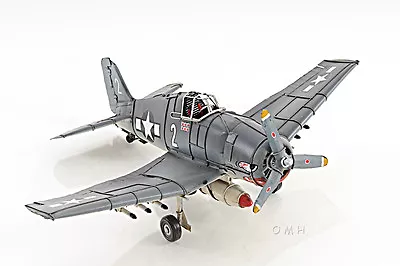 Grumman F6F Hellcat Fighter Aircraft Metal Desk Model 12  WWII Airplane Decor • $98.99