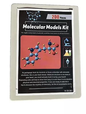 MOLECULAR MODELS KIT Molecular Model Kit 3D Plastic 200 Pcs. • $19.99