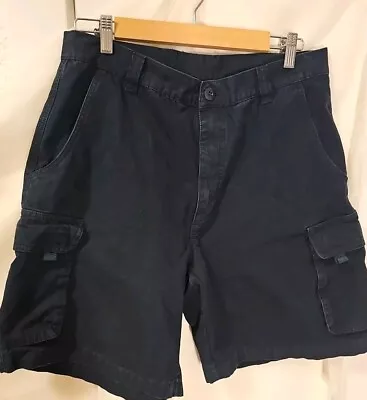 Vintage Mens Kahala Navy Blue Cargo Shorts 100% Cotton Size 34 • $29.97