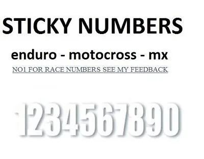  Enduro Motocross Race Numbers X 9  White 6  Moto  Mx Numbers • £2.99