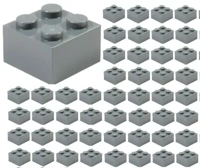 $6.50 • Buy ☀️50x NEW LEGO 2x2 DARK BLUISH GRAY Bricks (# 3003) BULK Parts City Building