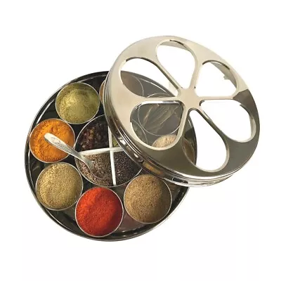 Lotus Stainless Steel Spice Tin Masala Dabba • $65