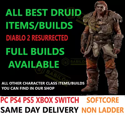 ✅pc Ps4 Ps5 Xbox Switch✅ All Best Druid Items Builds Diablo 2 Resurrected D2r • $2.35