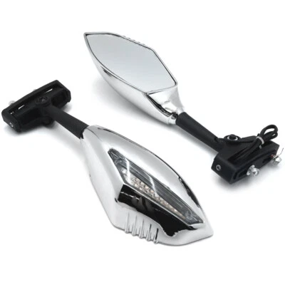 $24 • Buy Mirrors Turn Signal For Kawasaki Ninja 500 ZX7R ZX6R ER6F 636 Z750 CHROME New