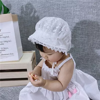Infant Sun Hat Baby Girl Baby Cap Princess Hat Lace Hats Baby Bonnet • £3.54