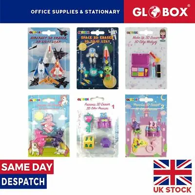 Novelty 3D Eraser Set - School Rubber For Boys And For Girls - Back To School • £2.49