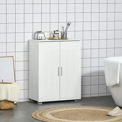 £49.99 • Buy Bathroom Floor Cabinet, Freestanding Linen Cabinet, Storage Cupboard, White