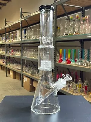 $49.99 • Buy 16  Inch Glass Water Pipe Bong - Matrix Perc - Black - USA