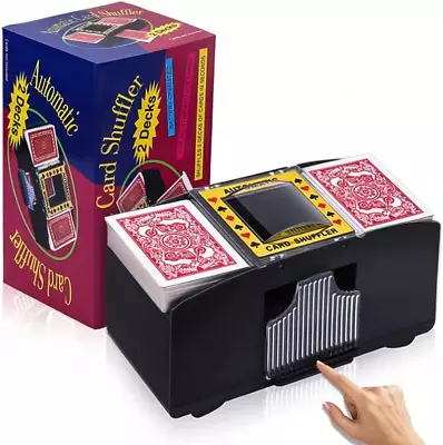 Automatic Card Shuffler 1/2/4/6 Decks Electric Battery-Operated Shuffler Casin • $19.86