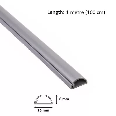 100 Cm Long D-Line 16 X 8 Mm Trunking Aluminium Cable Management Hide Cover • £8.46