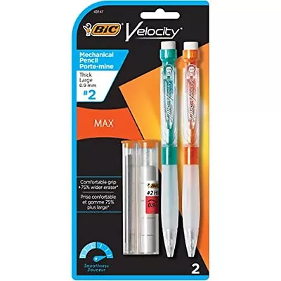 BIC Velocity Max Mechanical Pencil Thick Point 0.9mm 2-Count • $10.09