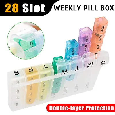 Weekly Pill Box Organizer 7 Daily Organizer Case Pop Up Medicine Storage Contain • $7.90
