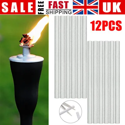 12Pcs Tiki Torch Wick Light Long Life Fiberglass Replacement Oil Lamp Candle UK • £8.75