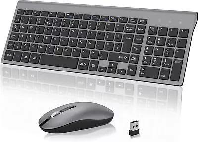 Wireless Keyboard And Mouse Combo Set Ultra Slim 2.4GHz USB Receiver  RRP: £38 • £18.99