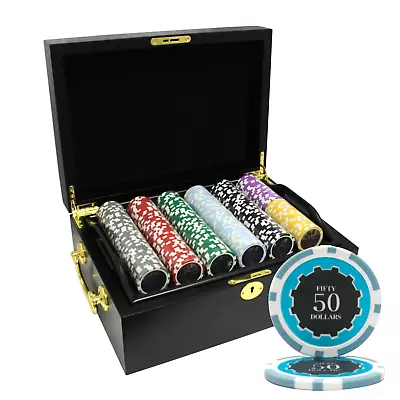 Mrc Poker 500pcs 14g Eclipse Poker Chips Set With Mahogany Case • $149.99