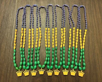 Vintage Krewe Of Rex Mardi Gras Lot Of 9 Plastic Carnival Bead Necklaces 13” • $15.99