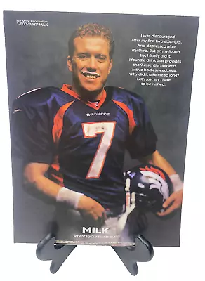 John Elway  Milk Mustache?   Professionally Mounted And Ready To Frame!!   1998 • $7.95