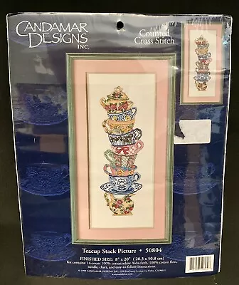CandamarDesigns  Vintage Tea Cup Stake Counted Cross Stitch Kit • $16