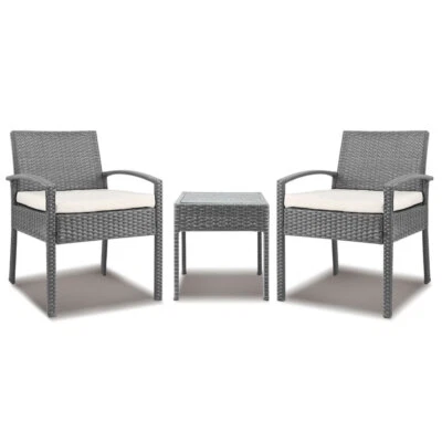 $199.95 • Buy Gardeon 3 Piece Wicker Outdoor Lounge Setting Patio Furniture Rattan Set Garden