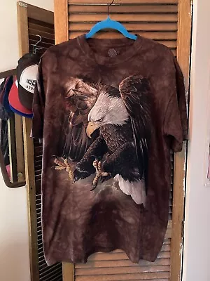 The Mountain Brown Tie Dye Eagle T Shirt L • £12