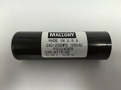 243-292uf PSU24365 Mallory Motor Start Capacitor 165VAC Suit 240VAC Motor Mfd • $40