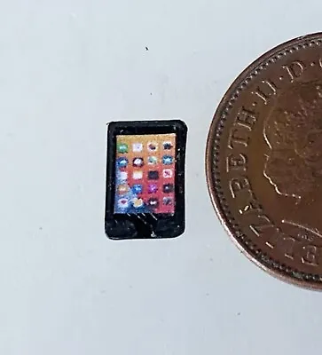Non Working Black Plastic IPhone Tumdee 1:12 Scale Dolls House Miniature Cell • $1.98