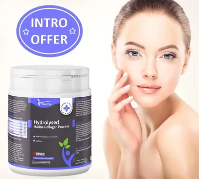 Hydrolysed Marine Collagen Peptides Powder Type 1 & 3 Hair Skin And Nails 300g • £22.95