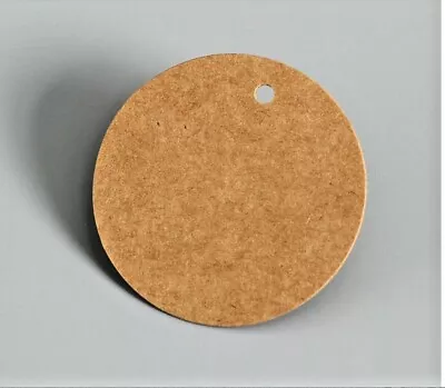 £1.58 • Buy 10/25/50/100 Round Brown Kraft Paper Gift Tags Label Luggage Wedding + Strings