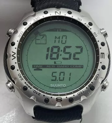 Suunto X-Lander Military Quartz Men's Watch Digital LCD Face Silver Case Finland • $119.99