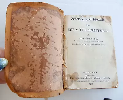 1918 Book: Science + Health / Scriptures / Christian Science By Mary Baker Eddy • $14.77