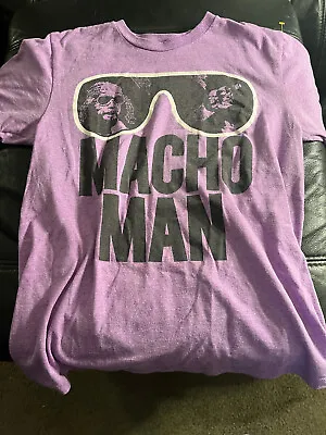 Randy Savage The Macho Man S Purple T Shirt WWF WWE Mint Purple 18  Pit To Pit • $10