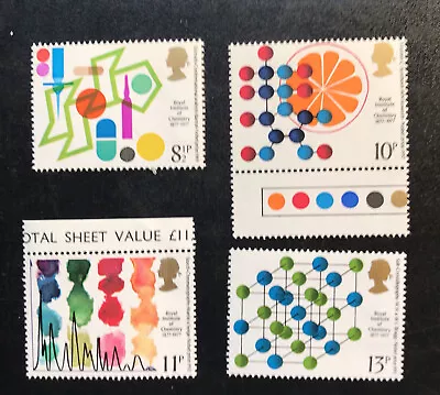 GB Stamps 1977 Centenary Of Royal Institute Of Chemistry SG2029-32 S 1451 • £0.99