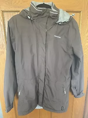 Craghoppers Gore-Tex Waterproof Brown Hooded Jacket - Womens Size 8 - Goretex • £4.50